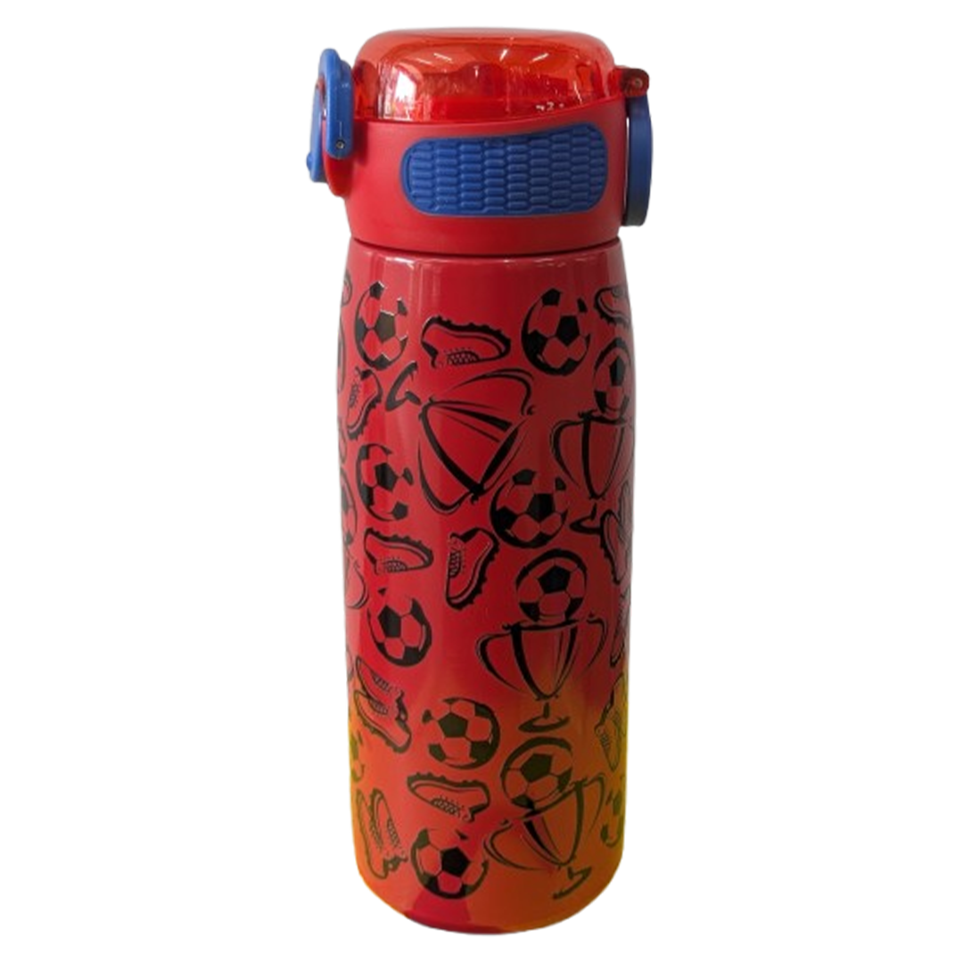 Red Football Themed Water Bottle